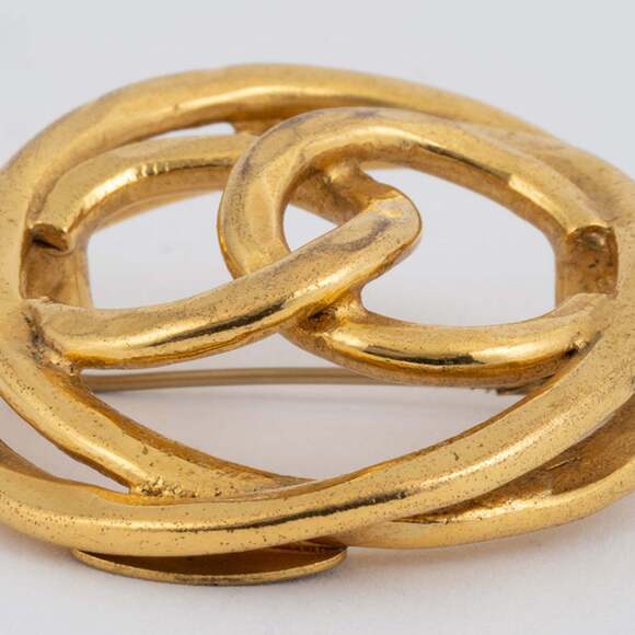 CHANEL Authentic Gold Brooch